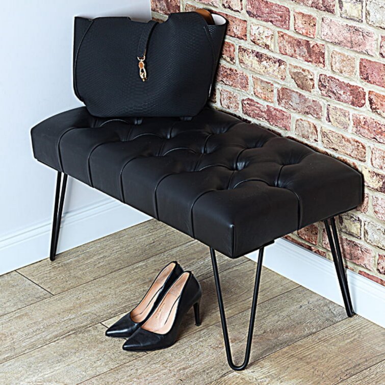 Wide deals leather bench